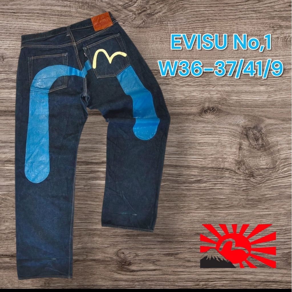 กางเกงยีนส์ผู้ชาย EVISU No,1 เพนท์ BigLogo สินค้าแท้ ผลิตญี่ปุ่น🇯🇵