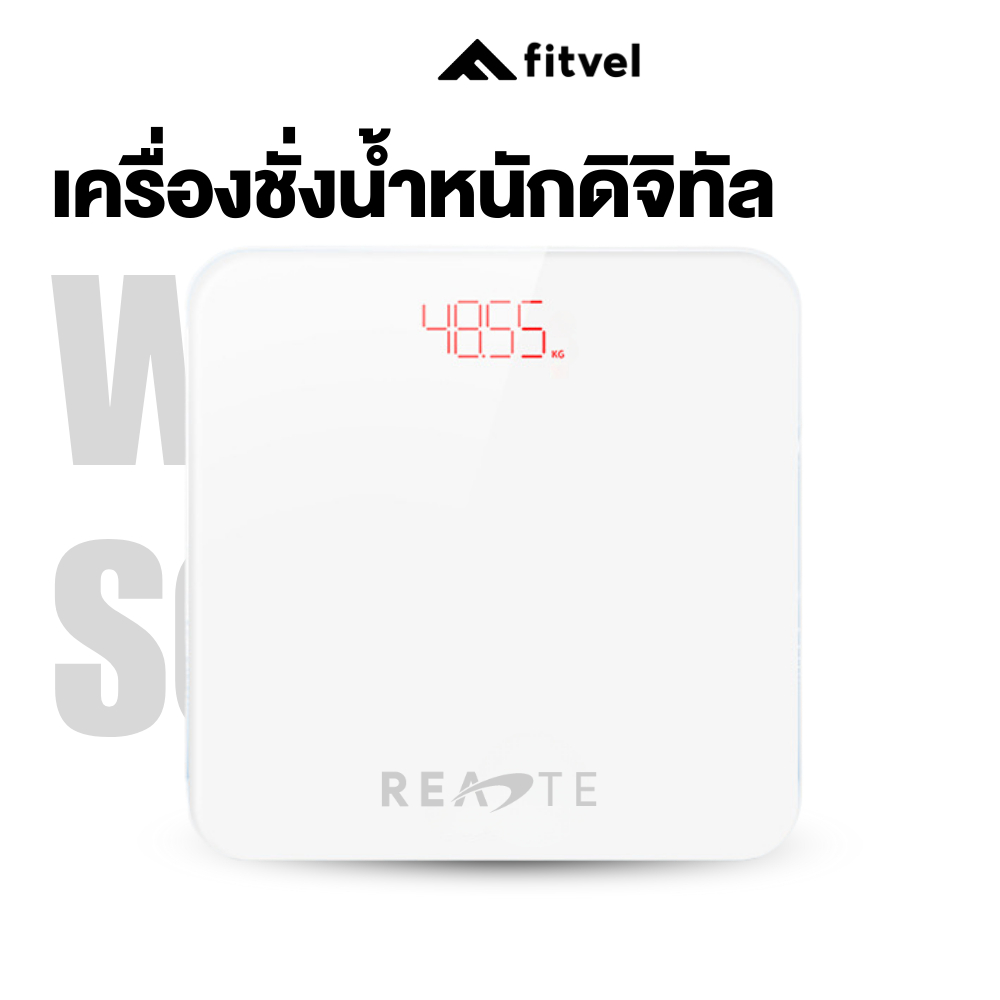 เครื่องชั่งน้ำหนัก fitvel จอแสดงผล LED เครื่องชั่งน้ําหนักดิจิทัล WEIGHT SCALE