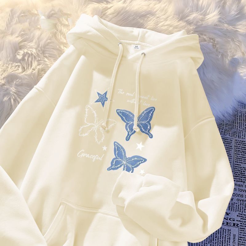 Manjusaka⭐️พร้อมส่ง⭐️เสื้อฮู้ดแขนยาว เสื้อกันหนาวสไตล์เกาหลี ทรงหลวม ใส่สบาย #75189