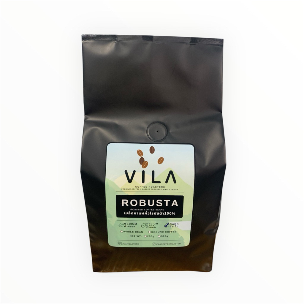 ROBUSTA เมล็ดกาแฟคั่วโรบัสต้า หอมเข้มสดใหม่ราคาถูก