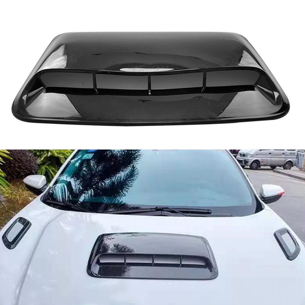 ถูกที่สุด Car Air Flow Intake Hood Scoop Vent Bonnet Decorative Covers Center Side Air Outlet Hood Universal 40*28CM🔥