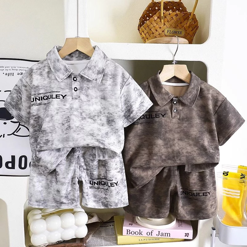 2-14 ปี ชุดเสื้อโปโลเด็ก สไตล์เกาหลี ใหม่ เด็กชาย คอกลม เสื้อแขนสั้น และกางเกงขาสั้น ผ้าฝ้ายแท้ านุ่มใสสบายฯ thumbnail 3