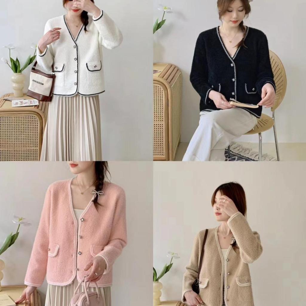 เสื้อคลุมคาร์ดิแกนกระดุมดอกสี่แฉก ใส่ออฟฟิศ business look หรือ working woman เสื้อคลุมกันหนาว fairy 