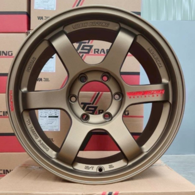 te 37_ก้านยก SUV_หยอดแดง _สีน้ำตาล_ขอบ 18'' กว้าง 9.0"_6รู_Offset 0_แถมฟรีจุ๊บยาง