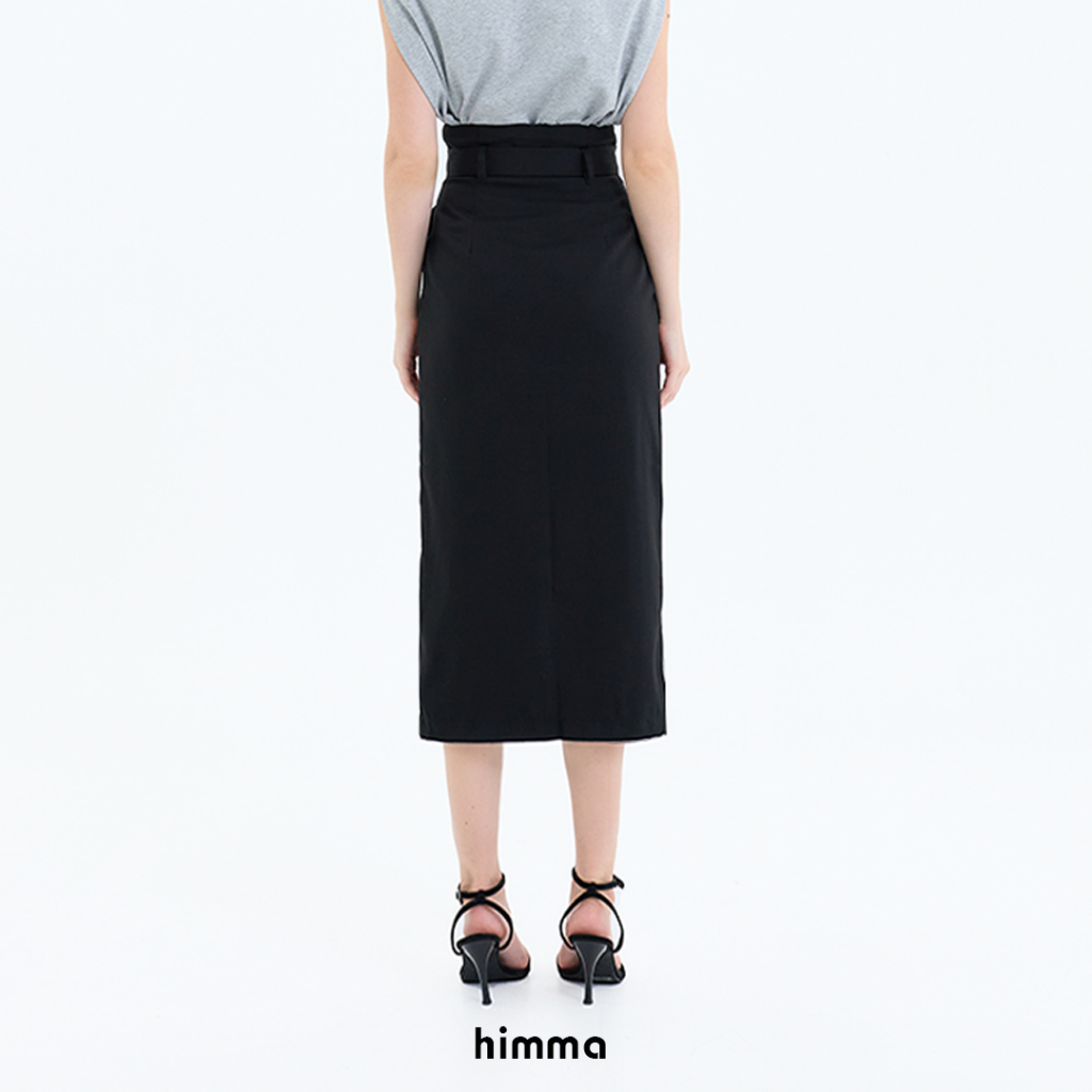himma" Vivien" Skirt กระโปรงทรงดินสอเอวสูง ดีเทลจีบ พร้อมเข็มขัดถอดได้