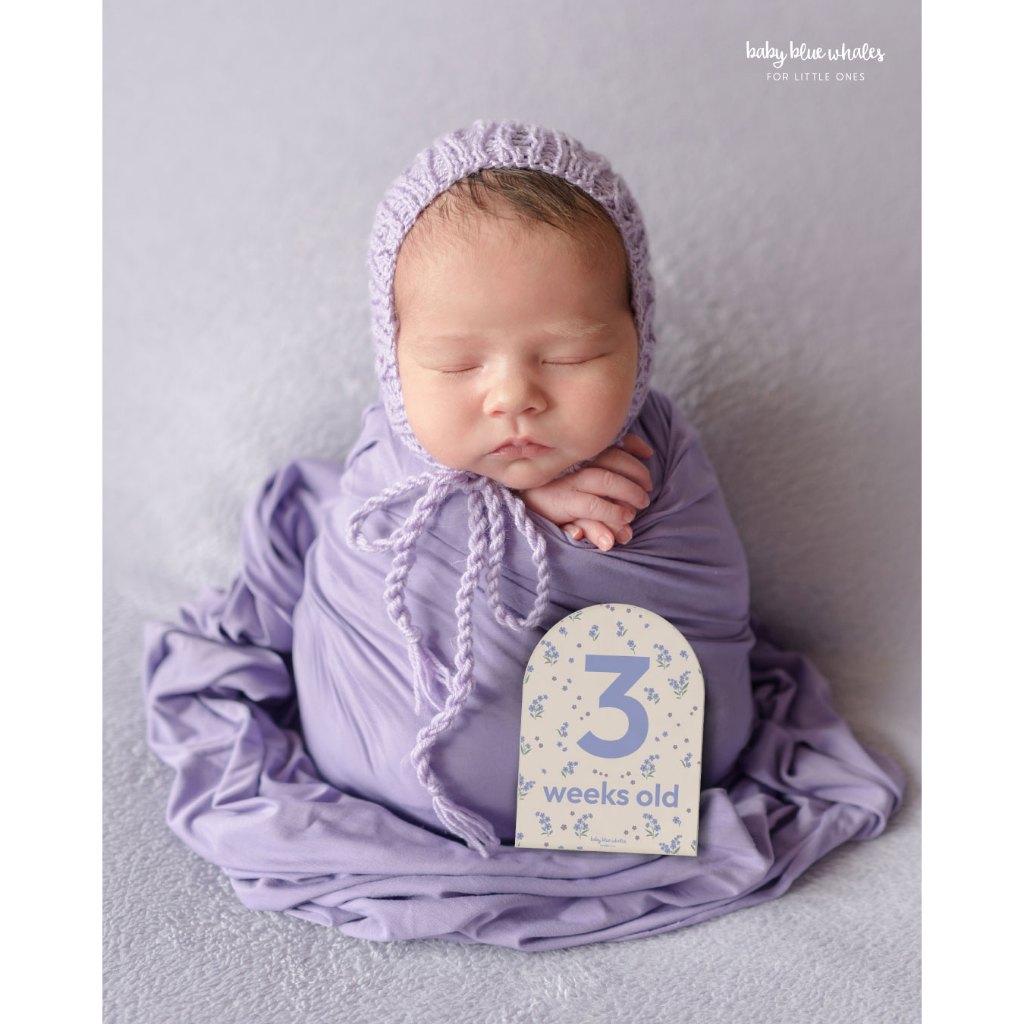 Baby Blue Whales_Little Baby Milestone Cards, 36 cards (การ์ดสำหรับถ่ายรูป ตามอายุ และพัฒนาการของลูกน้อย 36 ใบ)