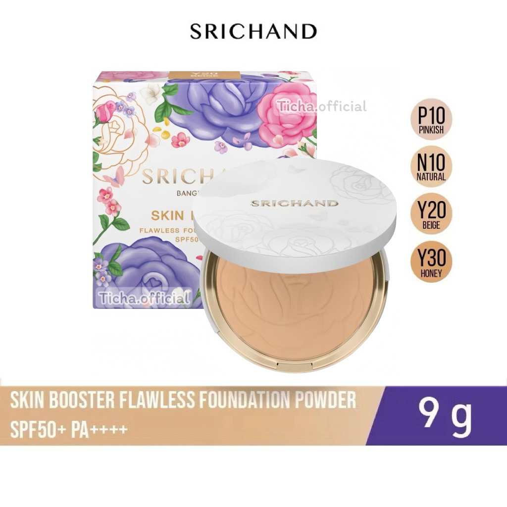 พร้อมส่ง💓| SRICHAND Skin Booster Flawless Foundation Powder 9 g. ศรีจันทร์ แป้งพัฟผสมรองพื้น