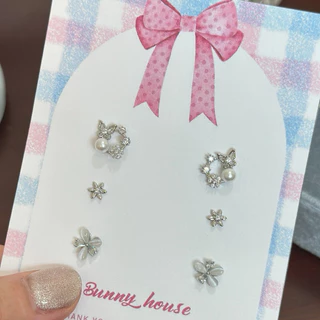 🩷มีส่งด่วน🩷 𝓢𝓲𝓵𝓿𝓮𝓻 𝓔𝓪𝓻𝓻𝓲𝓷𝓰𝓼 ต่างหูเงิน เซ็ตต่างหู 6 ชิ้น พร้อมส่ง
