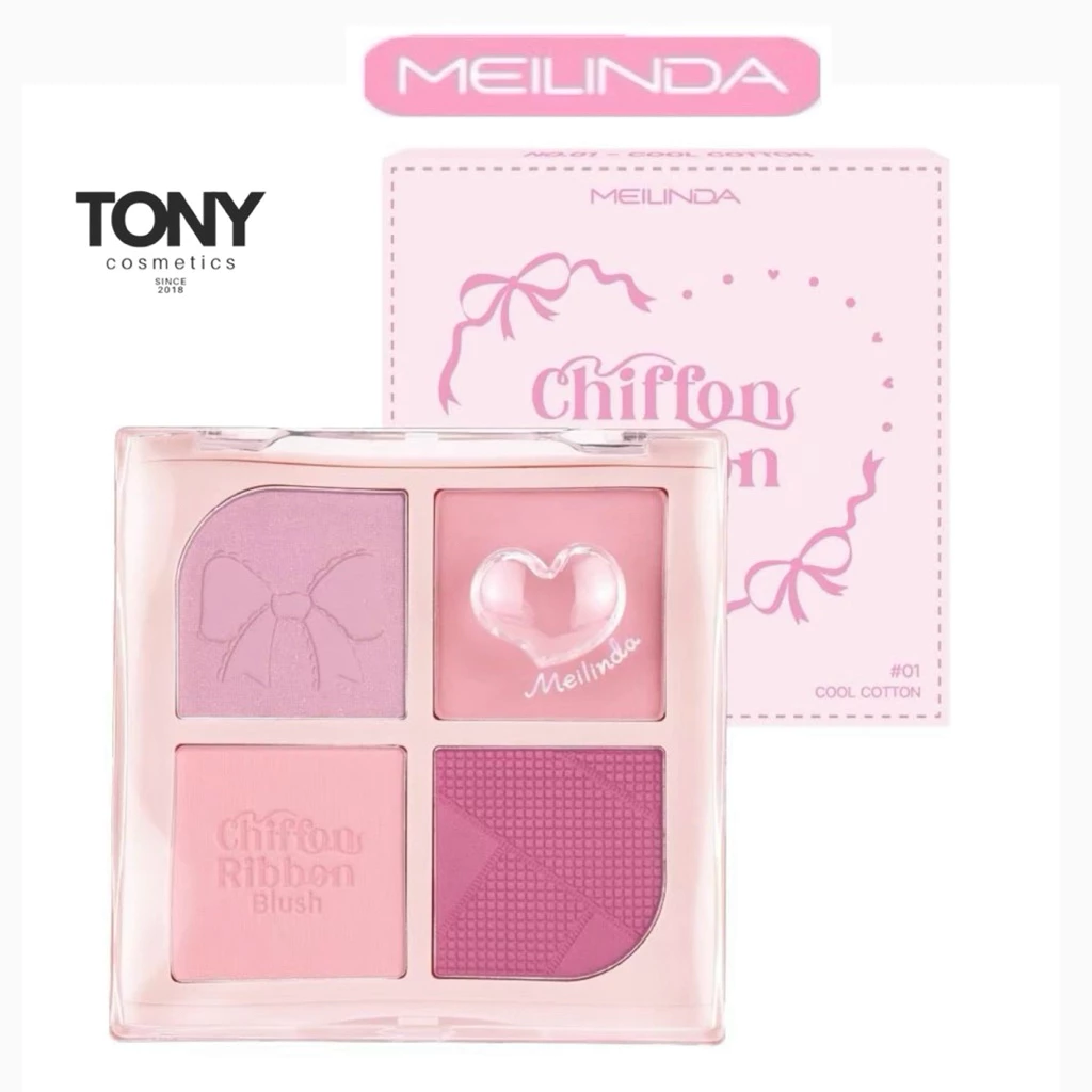 Meilinda Chiffon Ribbon Blush 4 ช่อง ชิฟฟ่อน ริบบ้อน บลัชออน