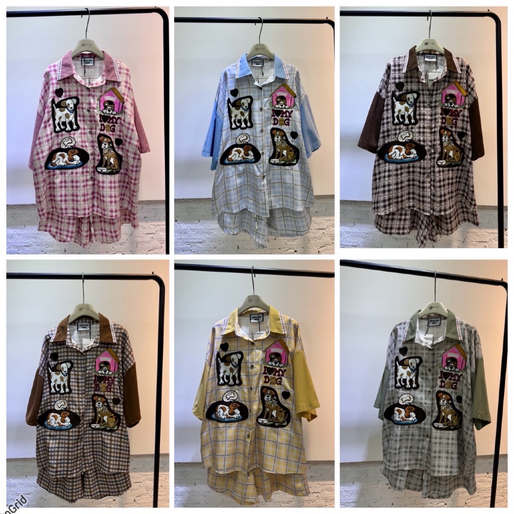ชุดเซ็ตป้าย KKUUTIST มีกระเป๋า2ข้าง งานน่ารักมากๆ เสื้อปักฟู ผ้าดีเนื้อนิ่มใส่สบาย แต่งปก แขน และเอวด้วยผ้าลูกฟูก