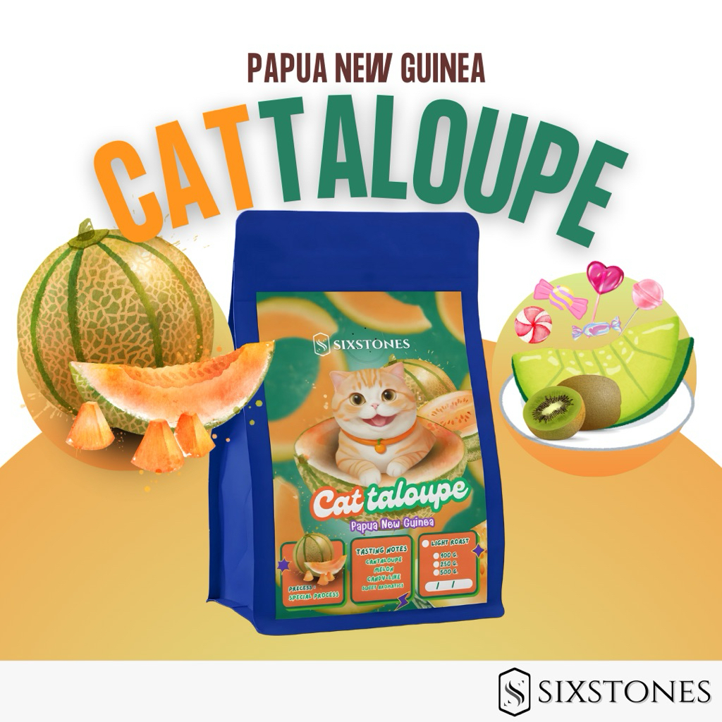 Cattaloupe เมล็ดกาแฟแคนตาลูป เมล่อน หอมฟุ้ง หอมสุดๆ ปาปัวนิวกินี โรงคั่วกาแฟซิกซ์สโตนส์ sixstones