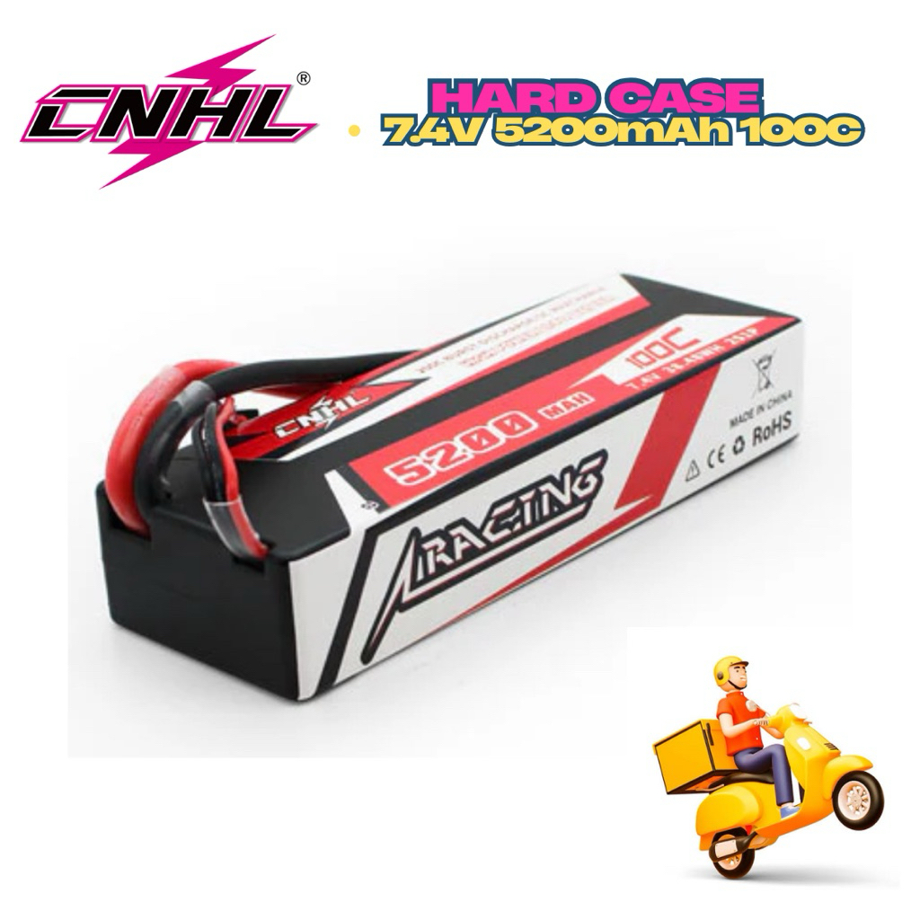 ⭐️CNHL 2S 7.4V 5200mAh 100C Hard case แบตรถบังคับเคสแข็ง (T-plug)⭐️
