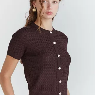MAVE เสื้อรุ่น 10am knit top สี Navy,Pink,Blue,Mocha,Ash