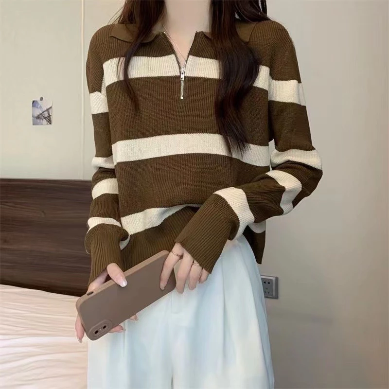 พร้อมส่งในไทย** เสื้อกันหนาวไหมพรมผ้าหนา มีซิปรูดด้านหน้า เสื้อแขนยาวใส่กันหนาว Y267