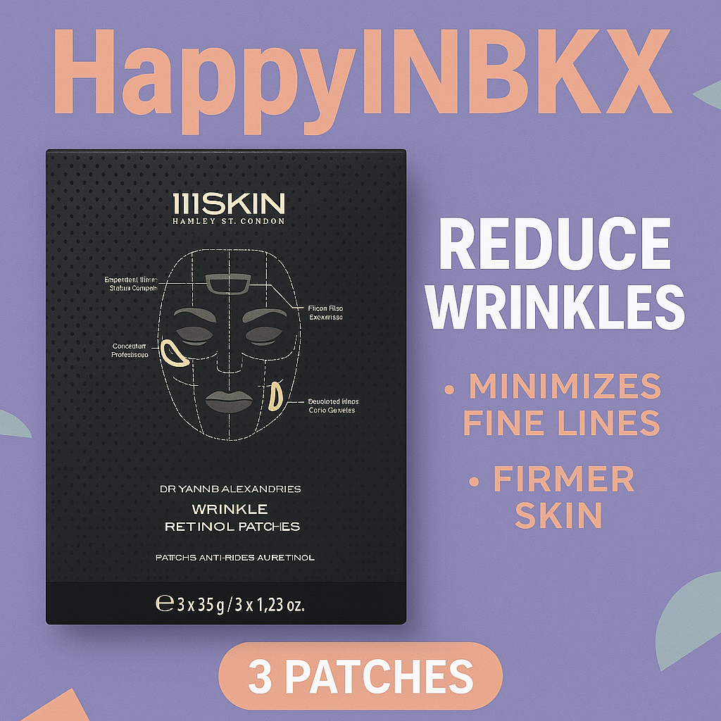 (ฉลากไทย ราคาเต็ม 8150 บาท)111SKIN Wrinkle Retinol Patches แผ่นมาส์กเรตินอล ผิวกระชับ 3 แผ่น