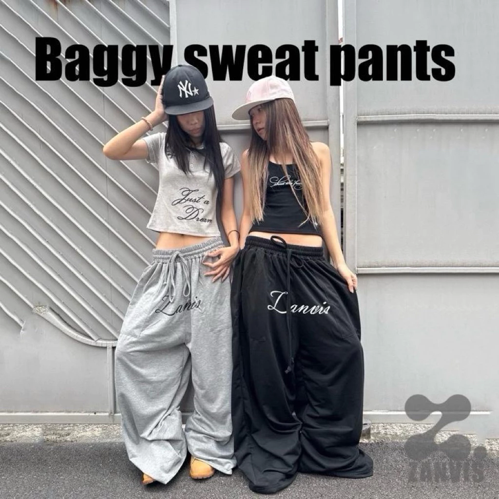 (Zanvis )Baggy sweatpants กางเกงขายาวผ้าวอร์มยืด S-2XLใส่ได้