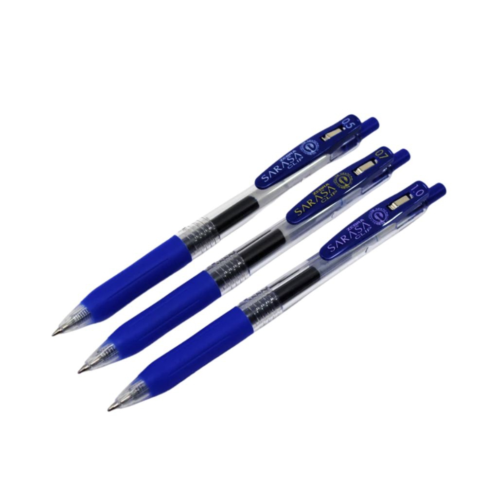 ปากกาหมึกเจล Gel Ballpoint Zebra Sarasa Clip รุ่น JJ15 หัวขนาด 0.5 มม. สีน้ำเงิน
