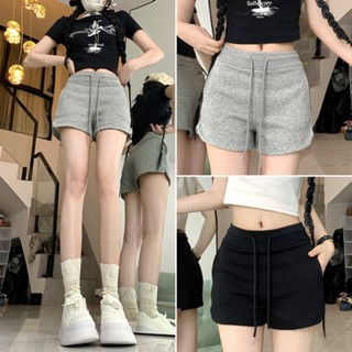 Hotgirl พร้อมส่ง กางเกงขาสั้นผู้หญิง Y2K กางเกงวอร์มขาสั้น ข…