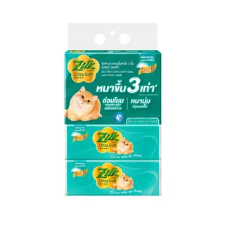 Zilk ซิลค์ กระดาษเช็ดหน้า 3 ชั้น อัลตร้า ซอฟท์ แพ๊ค 4 (เลือกจำนวน)