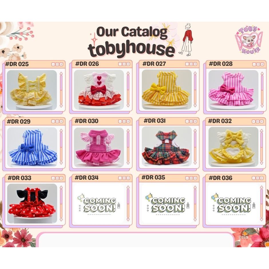 Tobyhouse เสื้อกระโปรงลิงจิ๋ว มาโมเสต/บุชเบบี้ นุ่มสบาย ใส่นอน ใส่เล่น ระบายอากาศ (รหัส DR025-036)
