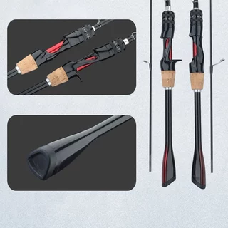 เบ็ดตกปลา ออกแบบ UL รับน้ำหนักได้ 8 กิโลกรัม เหมาะสำหรับหลายแหล่งน้ำ ด้ามไม้สีแดงดำ เบ็ดตกปลาทำจากวัสดุคาร์บอนไฟเบอร์