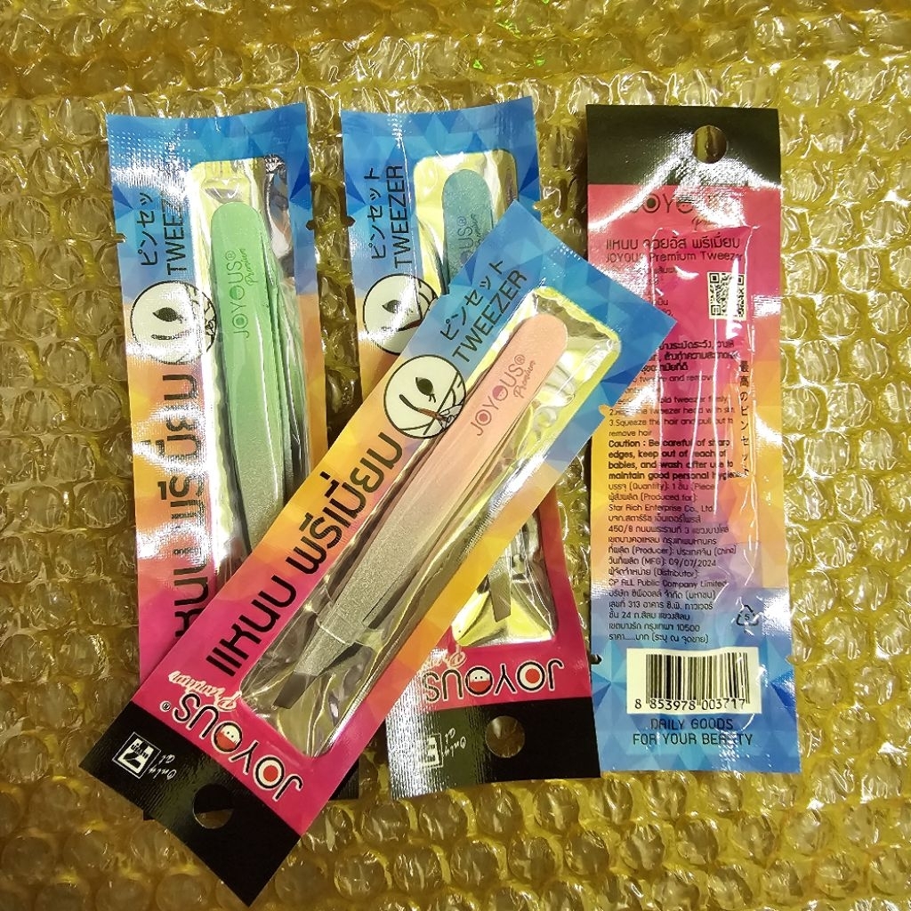 1อัน แหนบ ของแท้ ใช้ถอนขน จอยอัส Tweezers premiun joyous remove small hairs eyebrow armpit สุ่มสี random color ราคา ถูกที่สุด ดีลบีเคเค แกลเลอรีภาพที่ 2