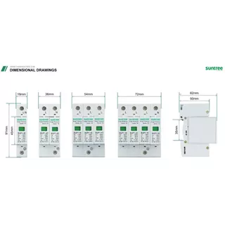 SUP1H-40 Surge Protective Device SPD 20KA/40KA กันฟ้าผ่า 1P 2P 3P 4P สำหรับไฟบ้านAC SUNTREE