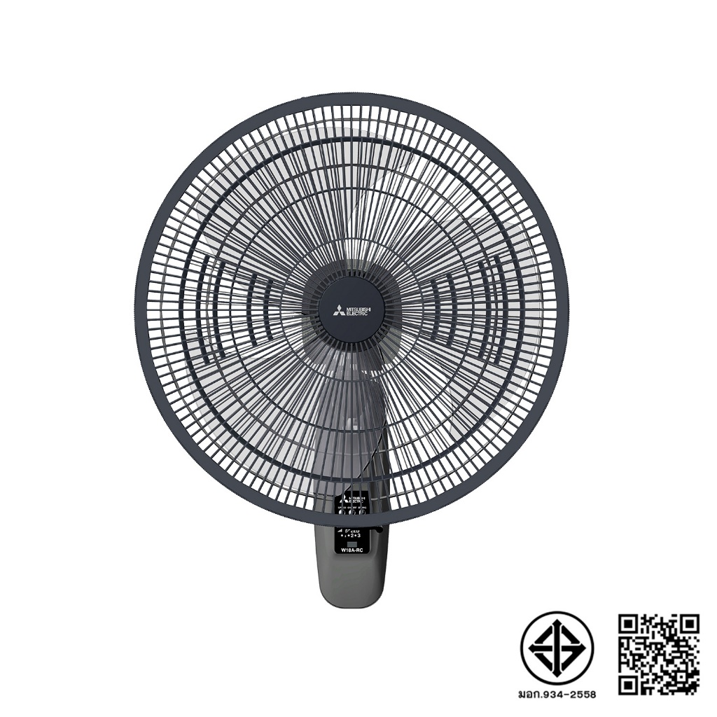 พัดลมติดผนัง 18 นิ้ว พร้อมรีโมต MITSUBISHI ELECTRIC รุ่น W18A-RC สีเทา ขาว