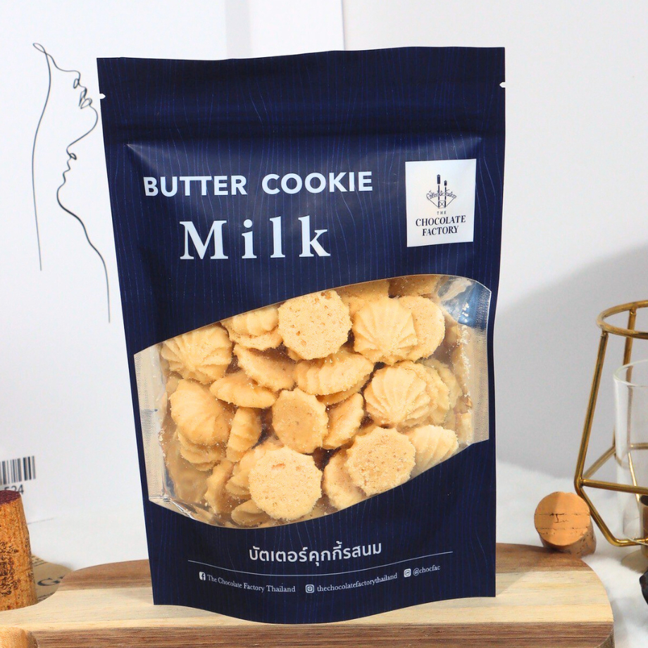 The Chocolate Factory🍪บัตเตอร์คุกกี้ มิลค์ Butter cookie Milk ขนม คุกกี้รสนมฮอกไกโด ชิ้นพอดีคำ