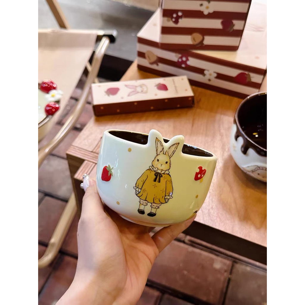 ถ้วยชงมัทฉะเซรามิคกระต่ายยืน