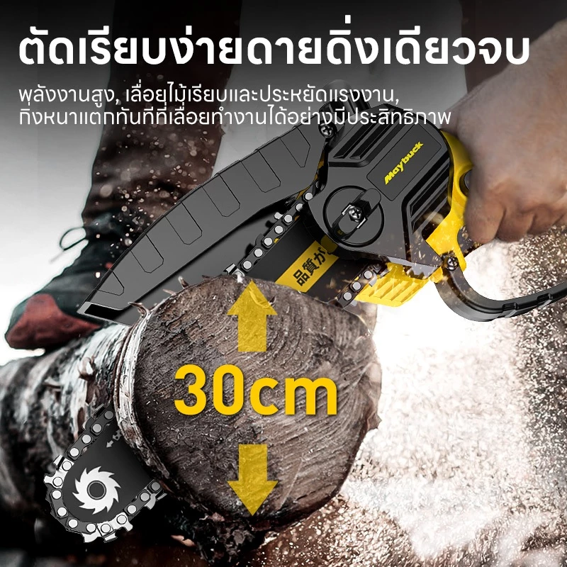 Maybuck เลื่อยโซ่ไร้สาย 6 นิ้ว เลื่อยไฟฟ้าพกพา thumbnail 4