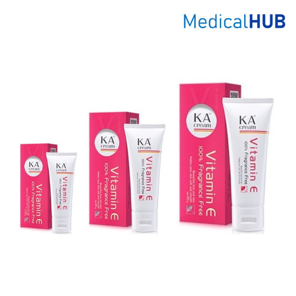 KA Cream Vitamin E เคเอ เค เอ ครีมบำรุงผิว ลดรอยสิว รอยแผลเป็น ขนาด 15 กรัม / 30 กรัม / 60 กรัม