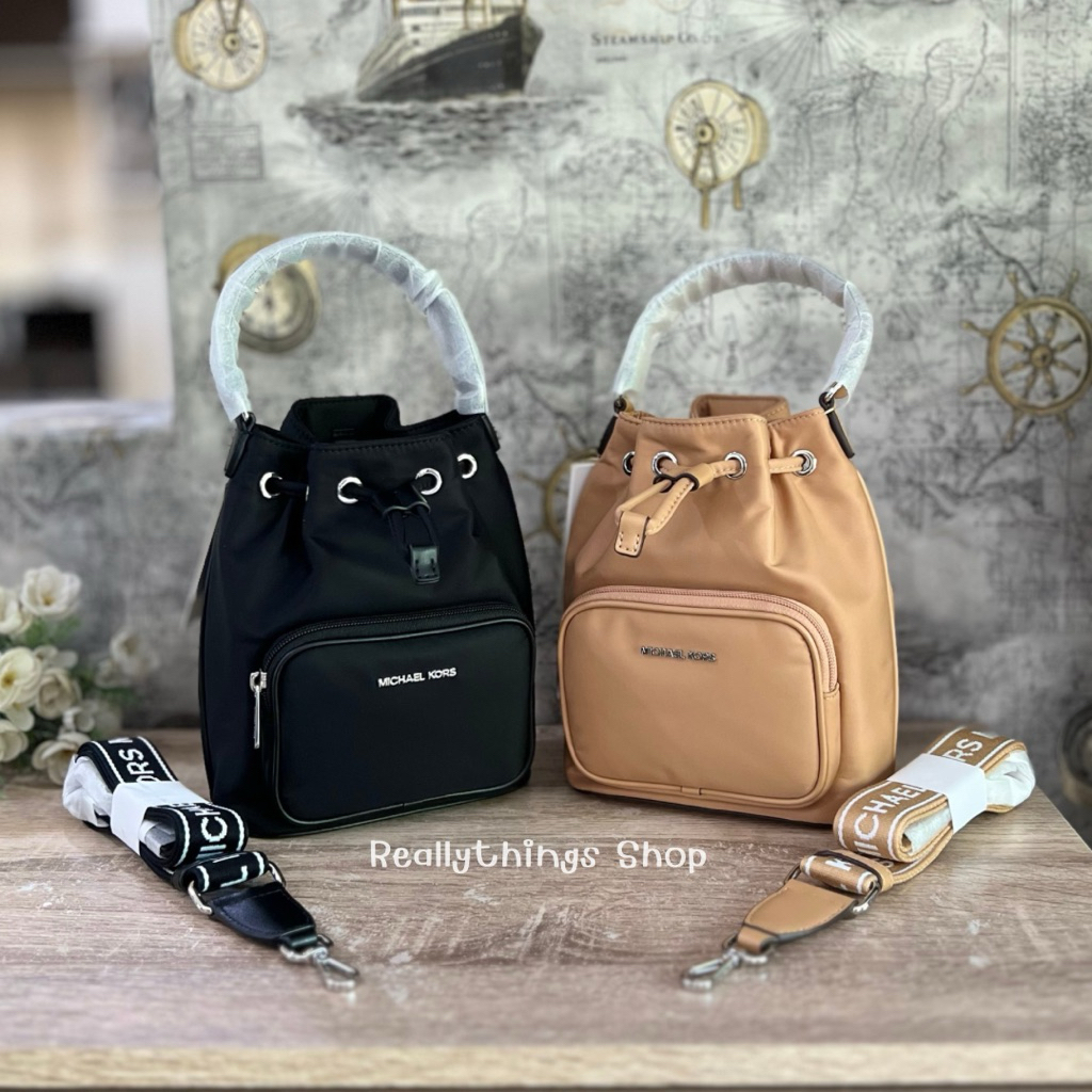 [ลดเพิ่ม:โค้ดคุ้ม+โค้ดร้านค้า]{แท้💯%📮พร้อมส่ง+ส่งฟรี} กระเป๋า MK Khai Small Nylon Bucket Bag