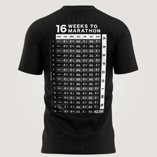 วิ่งไหนดี เสื้อวิ่ง ตารางซ้อม 42.195 (แบบแขนสั้น) เสื้อวิ่ง เสื้อออกกำลังกาย ผ้าบางเบา ใส่สบาย