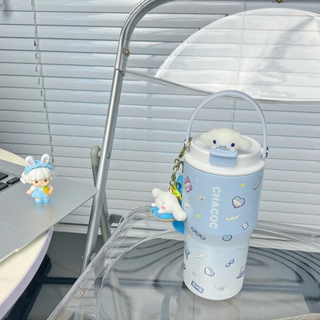 แก้วน้ำเก็บอุณหภูมิ Sanrio น่ารัก ขนาดใหญ่ 600ML/900ML แก้วน้ำเย็น-ร้อน DIY พร้อมหูหิ้ว thumbnail 6