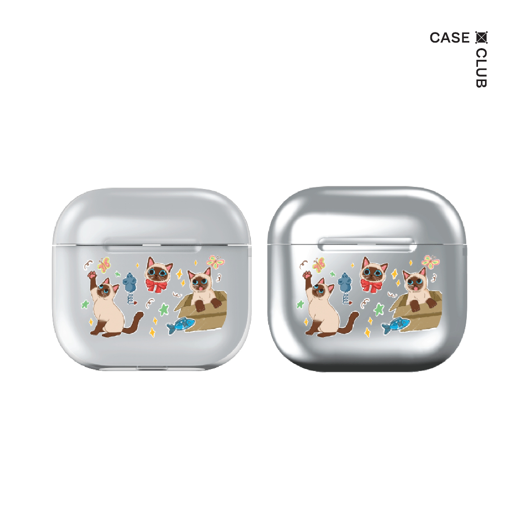 CaseClub Airpods Case เคสแอร์พอต ลาย Trio Siamese Cat