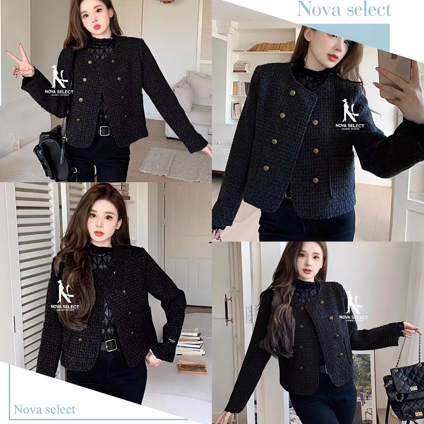 พร้อมส่ง เสื้อทวิต แขนยาว รุ่นกระเป๋าหน้า 2 ข้าง ทรงลูกคุณมาก ดีไซน์กระดุมหรูหราสุดๆ (มีซับใน) ผ้าใส่สบาย ไม่คัน
