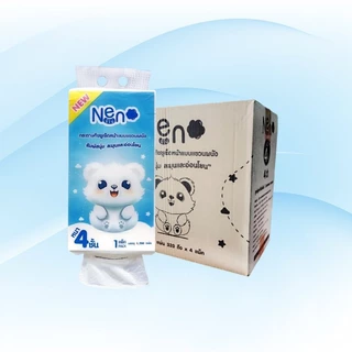 [ยกลัง] Neno นีโน่ หมีขาว กระดาษทิชชู่เช็ดหน้าแขวนผนัง ยกลัง 4 ห่อ ห่อละ 1280 แผ่น หนา 4 ชั้น