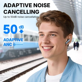 EarFun Air Pro 4i หูฟังบลูทูธ ANC 50dB Hybrid Hi-Res LDAC ไมค์ AI 6 ตัว ไทเทเนียม 11 มม.