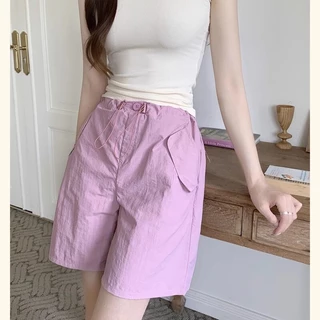 Hotgirl พร้อมส่งจากกทม กางเกงขาสั้น ผญ กางเกงขาสั้นเอวสูงสีดำสไตล์เกาหลีสำหรับผู้หญิง