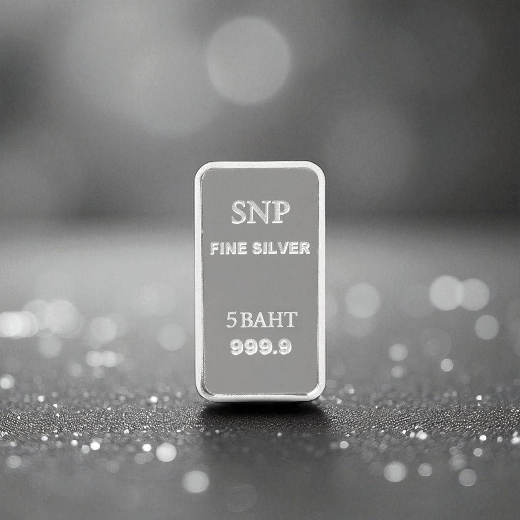 SSNPเงินแท่งแท้ Silver Bar 99.99% น้ำหนัก 5 บาท การลงทุนที่มั่นคง(ของแท้ขายคืนได้)