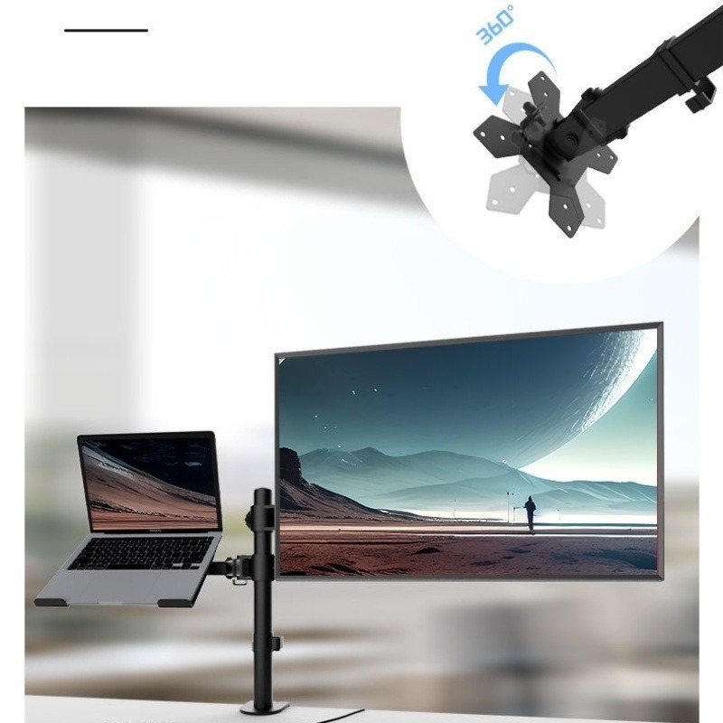 ขาตั้งจอคอม 17-32นิ้ว แต่งโต๊ะคอม Monitor Stand Arm 2-9kgแขนอะลูมิเนียมคู่ ขาตั้งโต๊ะแล็ปท็อป ขายึดจอคอ ปรับองศาจอได้ - รูปที่ 4