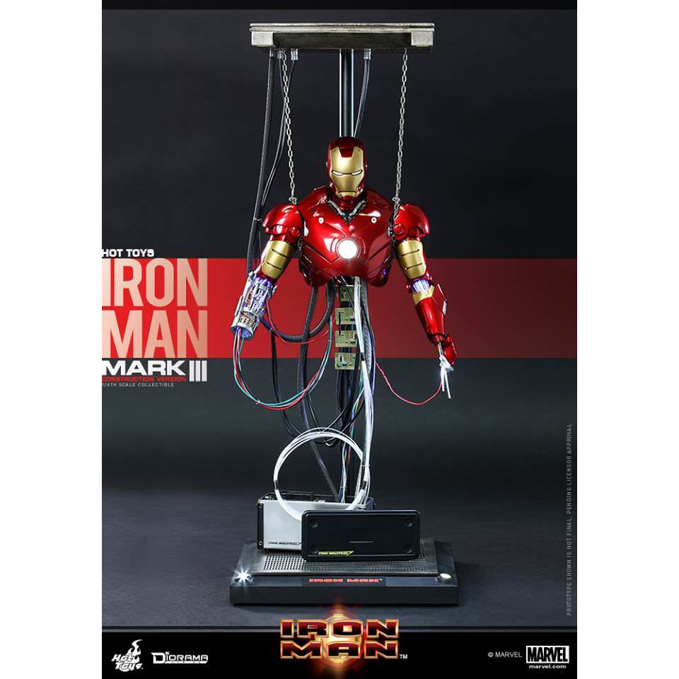Hot Toys DS 03 Iron Man : Mark 3 (Construction Version) 1/6 มือสอง ของครับ รายละเอียดด้านใน Marvel *