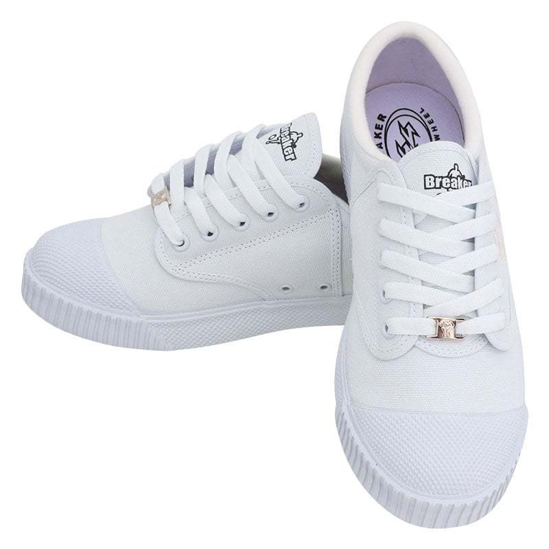 รองเท้าผ้าใบเบรกเกอร์สีขาว รองเท้านักเรียนชาย รองเท้าผ้าใบBreakerของแท้