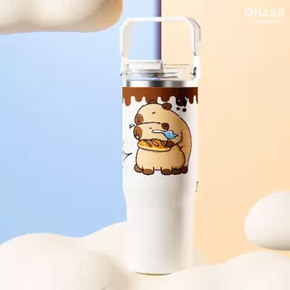 Diller Thermo Flask ขวดน้ำเก็บอุณหภูมิ เก็บความเย็น-ร้อน ปราศจากสาร BPA FREE ลายคาปิบาร่า CAPYBARA COLLECTION