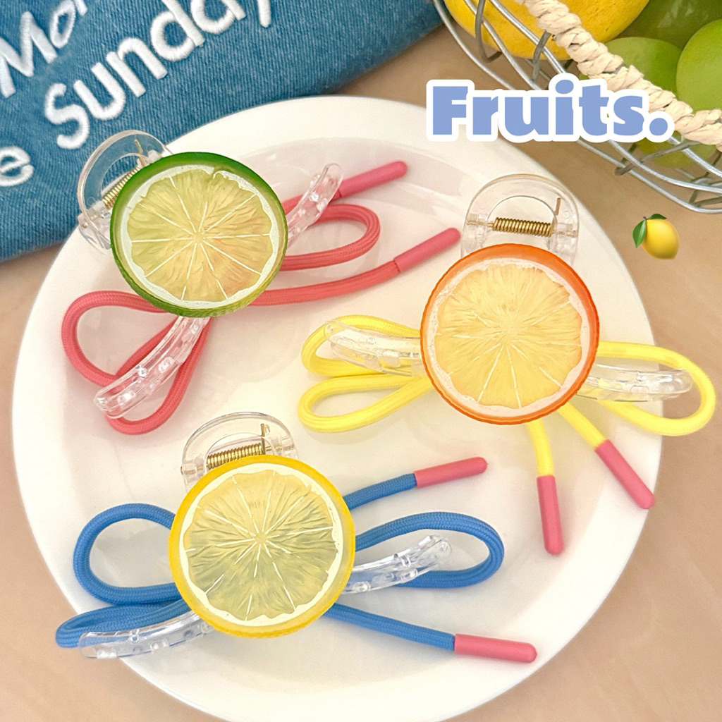 Cute 381 กิ๊บรวบผม กิ๊บหนีบผมเลมอนสีหวาน งับผมน่ารักๆ