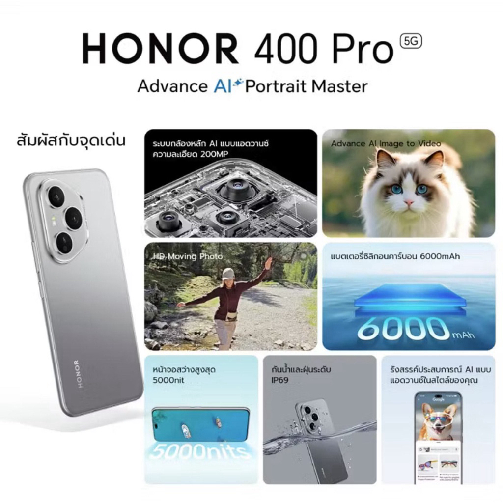สมาร์ทโฟน Honer400 Pro 5G(12+512GB)