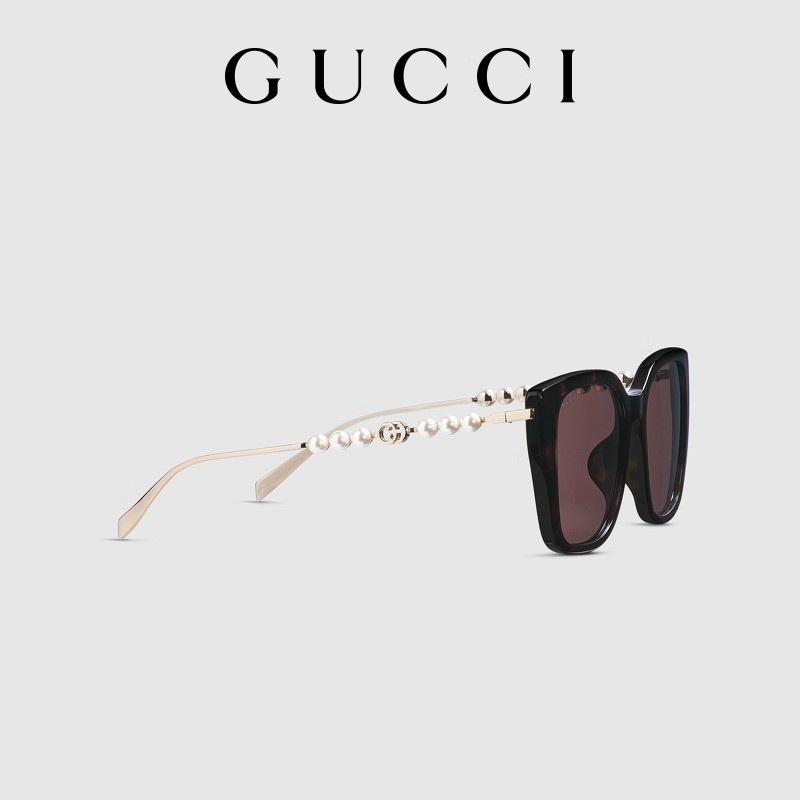 GUCCI Gucci กรอบจมูกต่ำออกแบบพอดีแว่นกันแดด