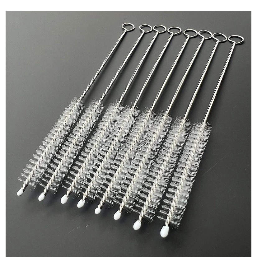 （1pcs）แปรงทําความสะอาดฟางแปรงทําความสะอาดขวดฟางแบบพกพามัลติฟังก์ชั่นสแตนเลสผมนุ่ม