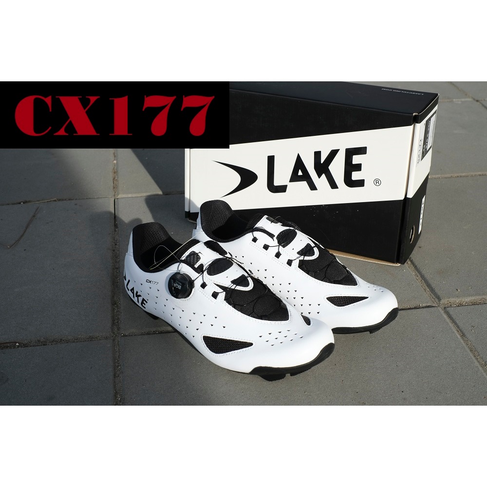 รองเท้าเสือหมอบ LAKE CX177 Standard สีขาวดำ (White-Black) รองเท้าสำหรับปั่นจักรยาน